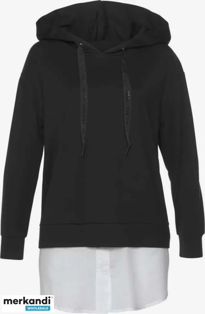 020077 Las sudaderas con capucha 2 en 1 de Lascana permiten a las mujeres crear looks de moda para todos los días y personalizar