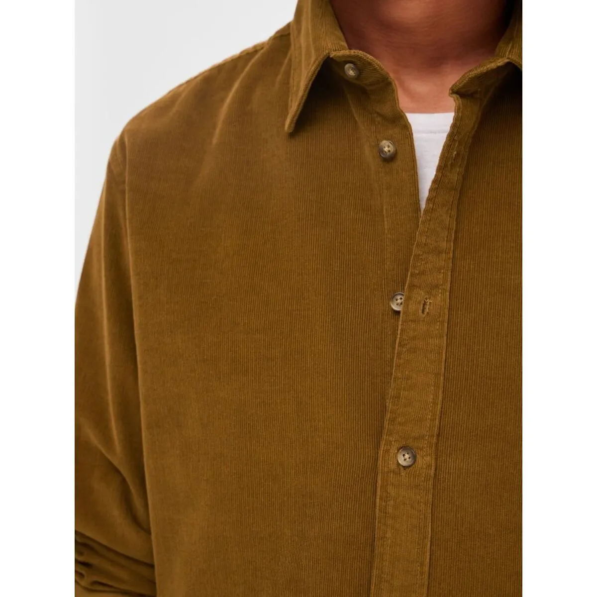 16090182 SLHREGOWENCORD SHIRT LSBUTTERNUT