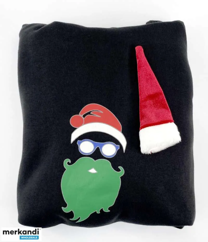 200 Piezas Sudaderas con Capucha de Navidad GlitterAngel con Motivo de Ciervo y Papá Noel Navidad Negro, Textil al por mayor par