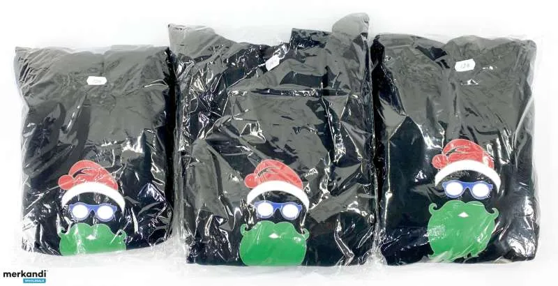 200 Piezas Sudaderas con Capucha de Navidad GlitterAngel con Motivo de Ciervo y Papá Noel Navidad Negro, Textil al por mayor par