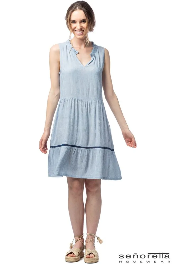 203 VESTIDO RAYAS SIN MANGAS