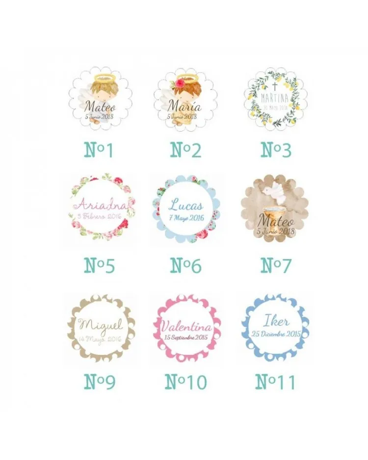 6 pulseras de perlas bautizo con medalla dorada