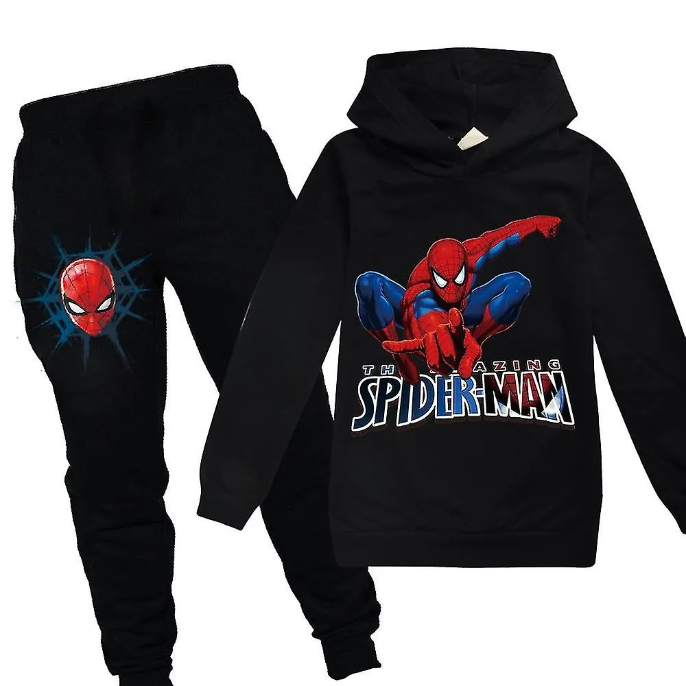 714 AñOS NIñOS ADOLESCENTES SPIDERMAN PULLOVER SUDADERAS CON CAPUCHA PANTALONES DE CHáNDAL 2 PIEZAS CONJUNTO DE TRAJES DE CHáND
