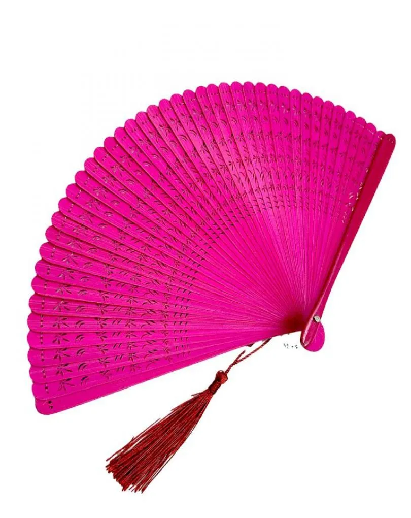 ABANICOS FUCSIAS DE BAMBU PEQUEÑOS PARA BOLSOS DE FIESTA