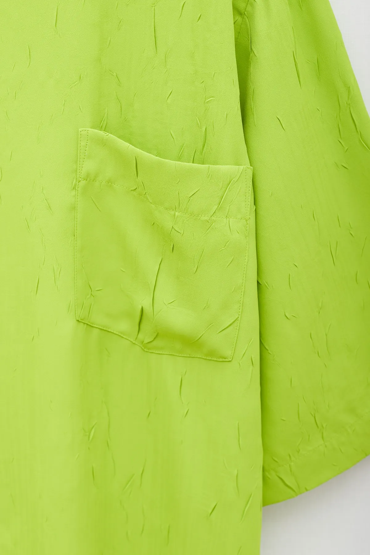 ACNE STUDIOS LIME GREEN BUTTONUP PRINTED SS SHIRT