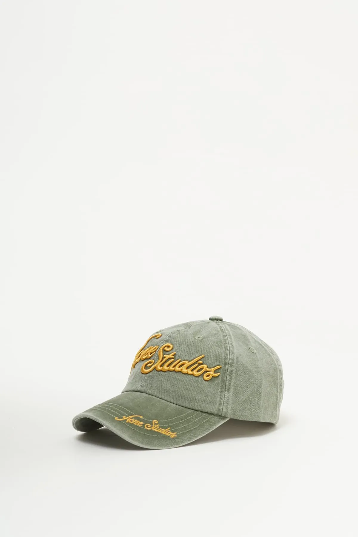 ACNE STUDIOS SAGE GREEN LOGO CAP