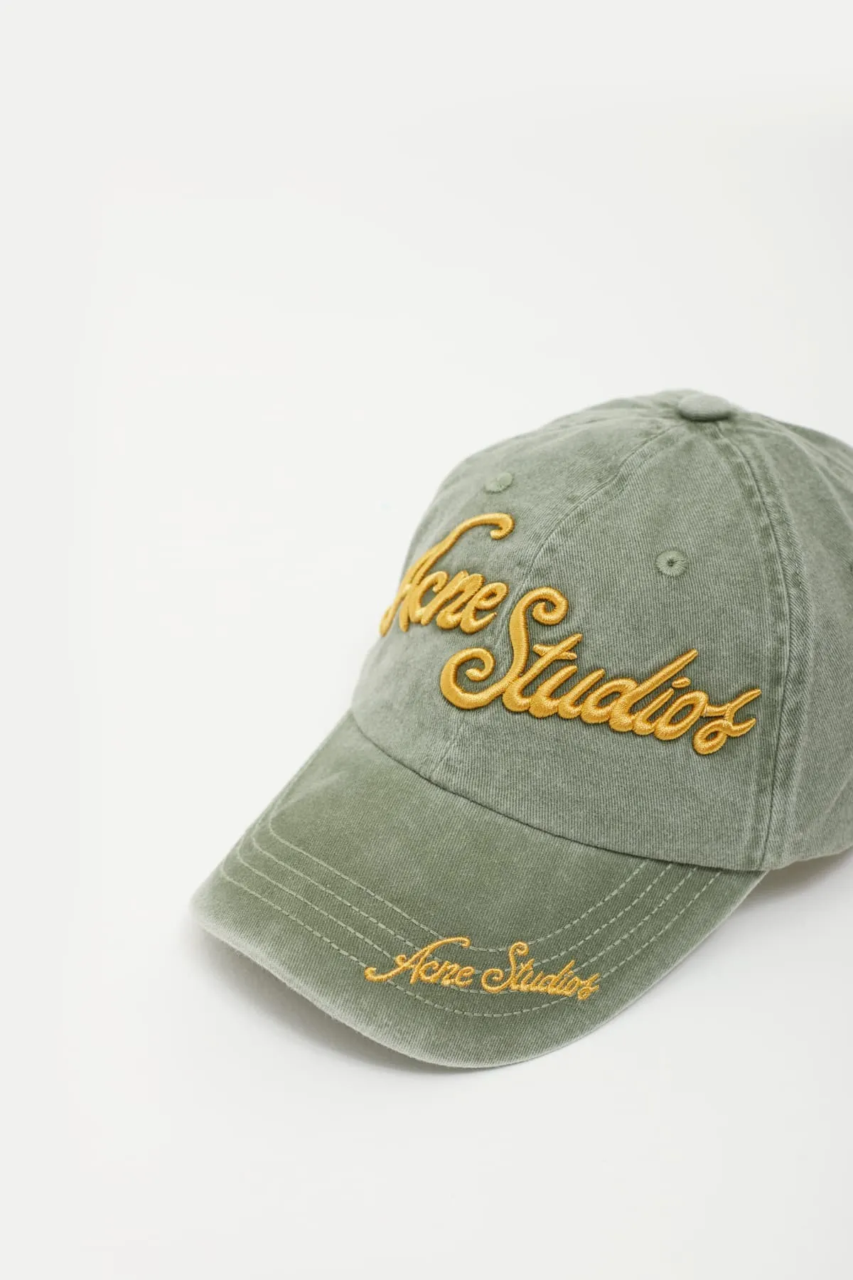 ACNE STUDIOS SAGE GREEN LOGO CAP