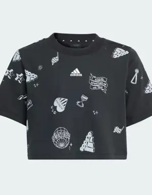 Adidas Camiseta corta Brand Love Allover Print (Adolescentes)