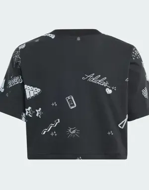 Adidas Camiseta corta Brand Love Allover Print (Adolescentes)