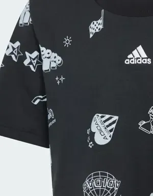Adidas Camiseta corta Brand Love Allover Print (Adolescentes)