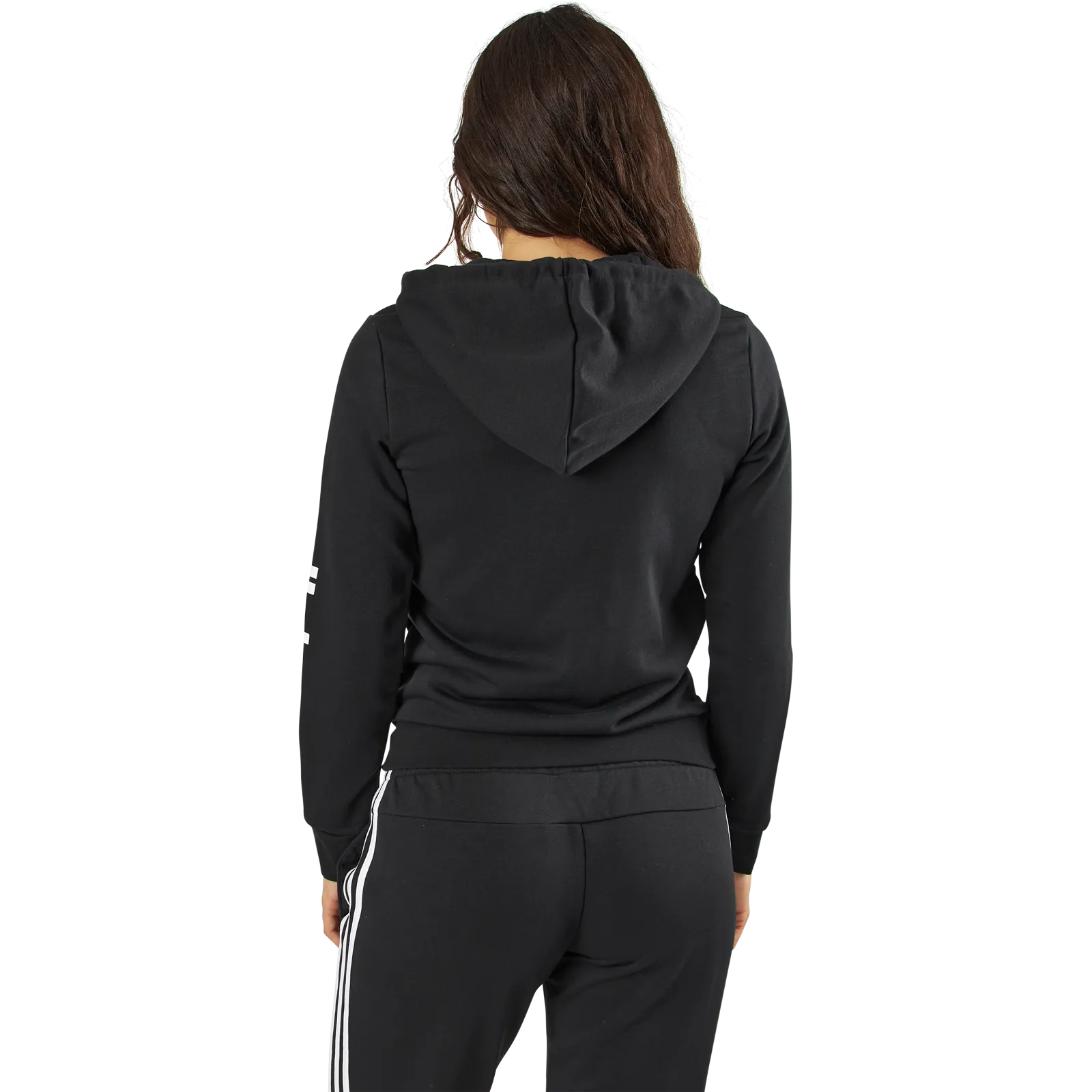 Adidas Essentials Linear Full Zip Hoodie Black / White