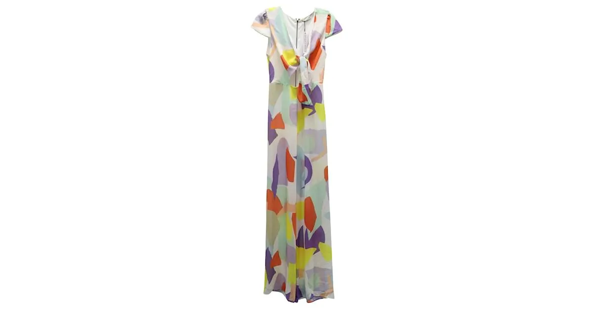 Alice + Olivia Mono largo en seda multicolor Sierra Geo Collage de Alice & Olivia 