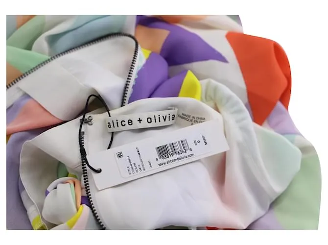 Alice + Olivia Mono largo en seda multicolor Sierra Geo Collage de Alice & Olivia 