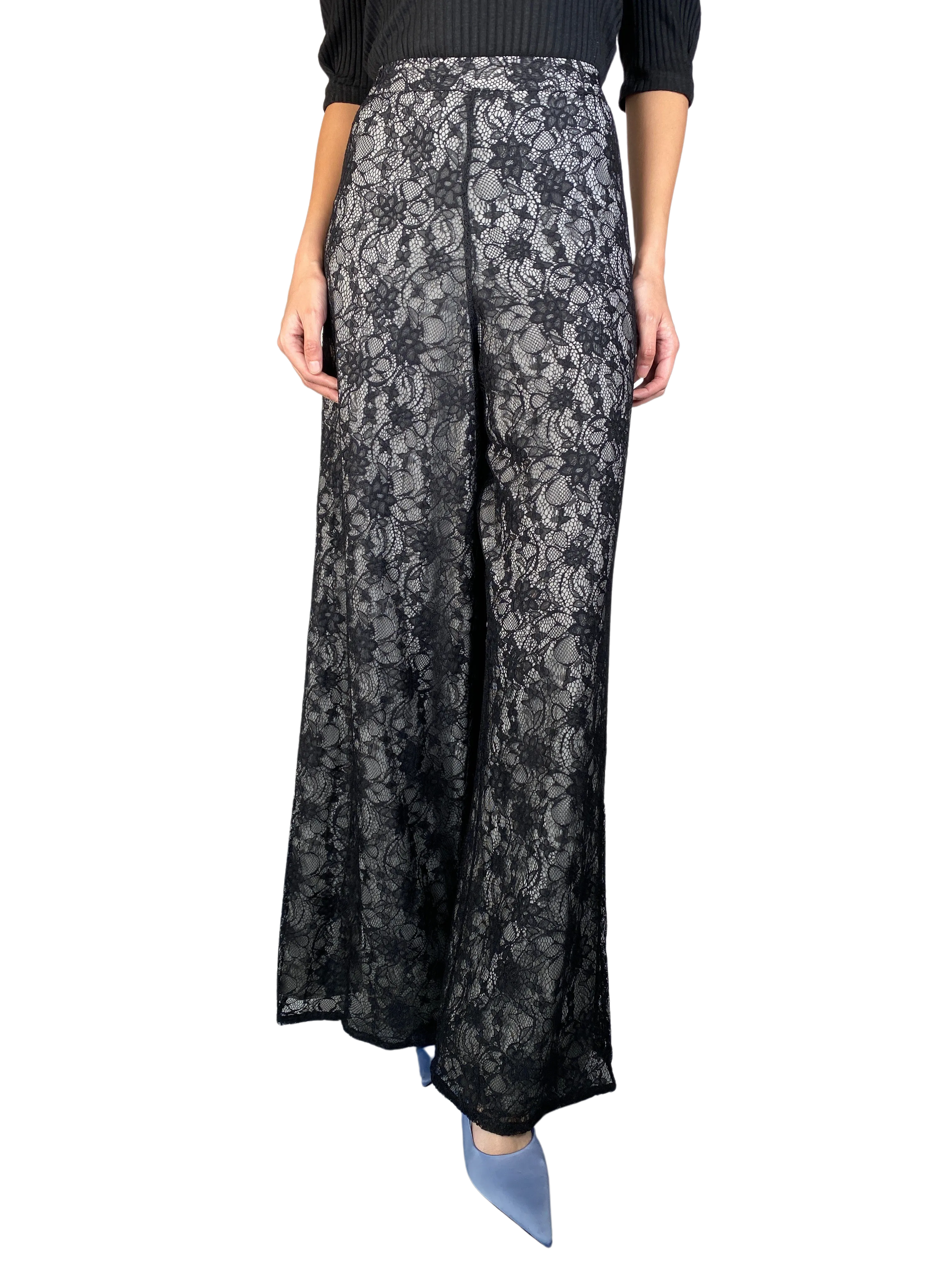 ALICE + OLIVIA Pantalón Palazzo Encaje