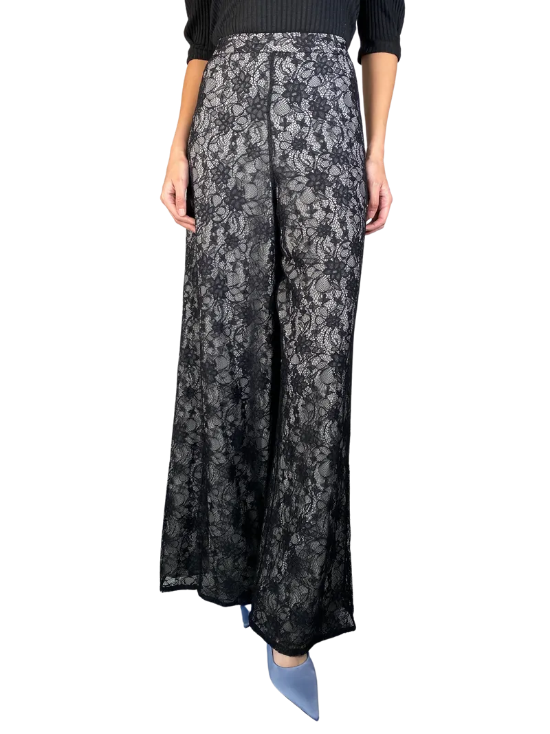 ALICE + OLIVIA Pantalón Palazzo Encaje