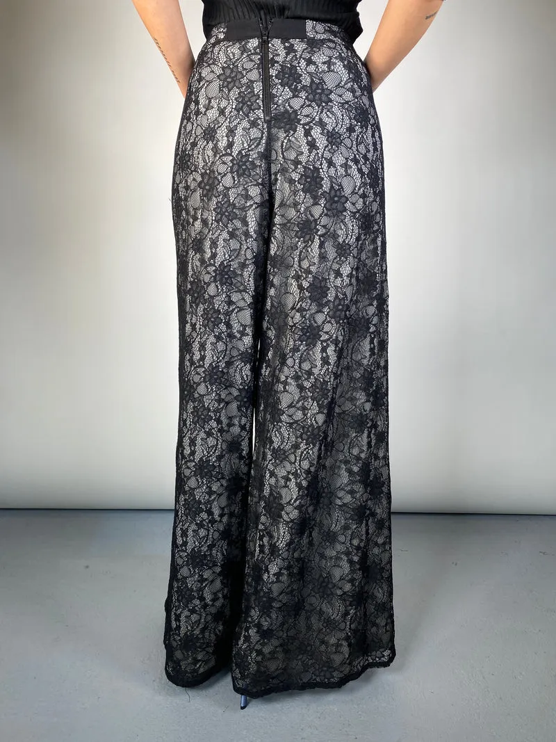ALICE + OLIVIA Pantalón Palazzo Encaje