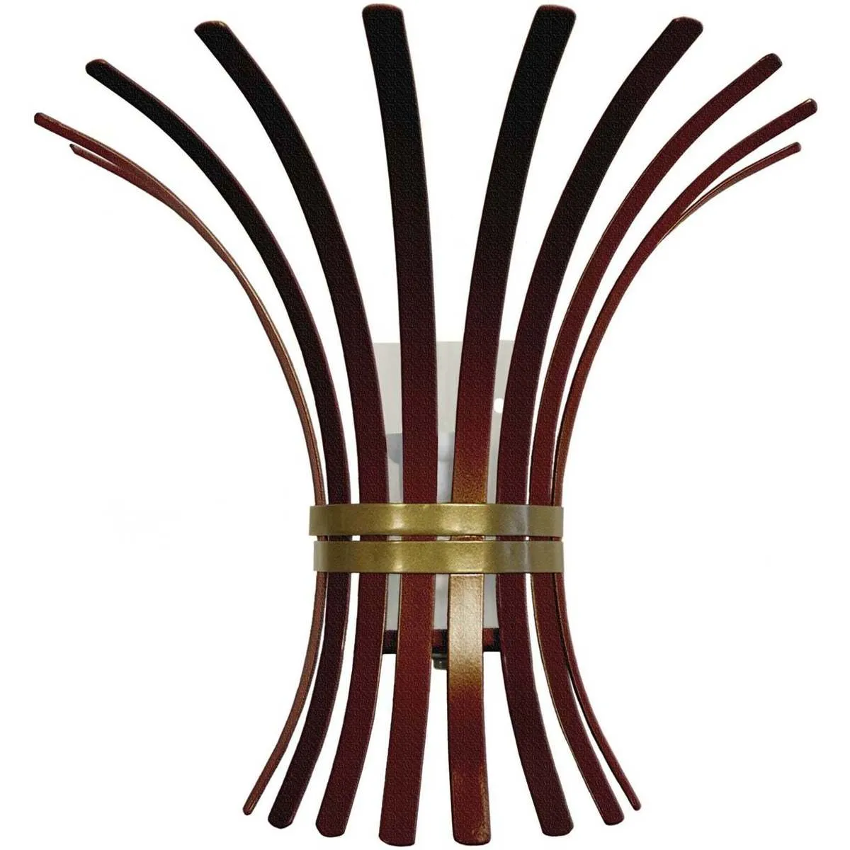 Aplique rectangular metal marrón y dorado