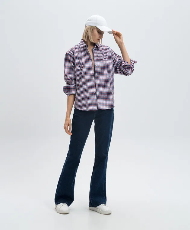 Babe Pay Pls Burgundy checkered shirt