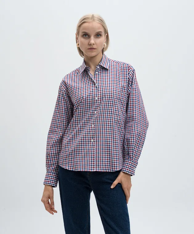 Babe Pay Pls Burgundy checkered shirt