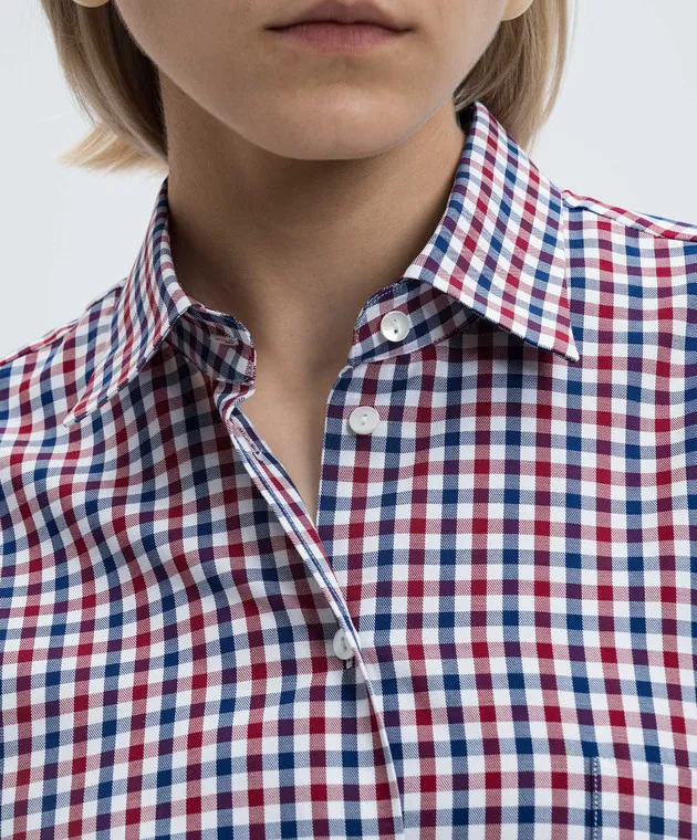 Babe Pay Pls Burgundy checkered shirt