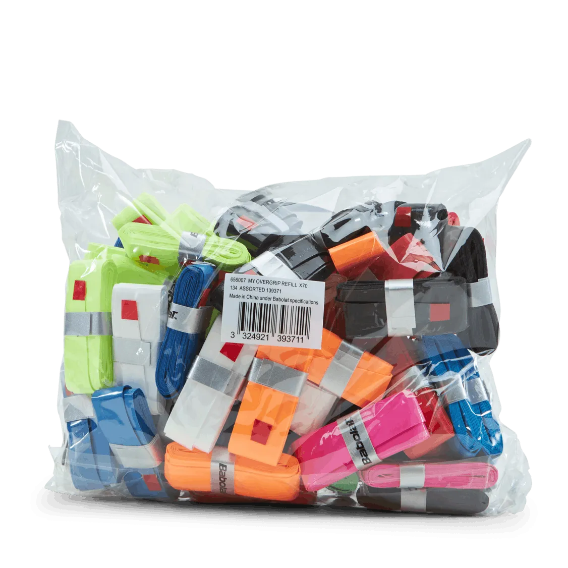 BABOLAT MY GRIP 70PACK REFILL ORANGE/GREEN/YELLOW