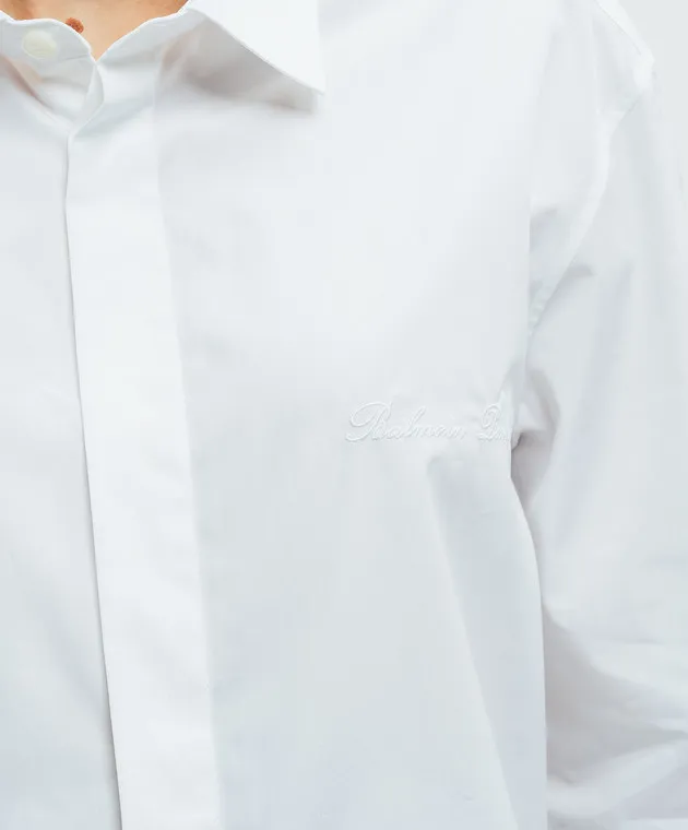 Balmain White shirt with logo embroidery