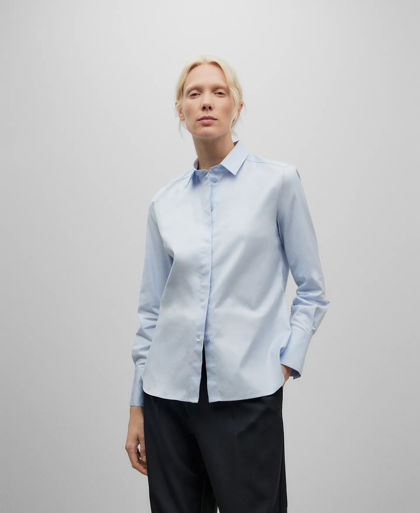 Blue cotton shirt woman