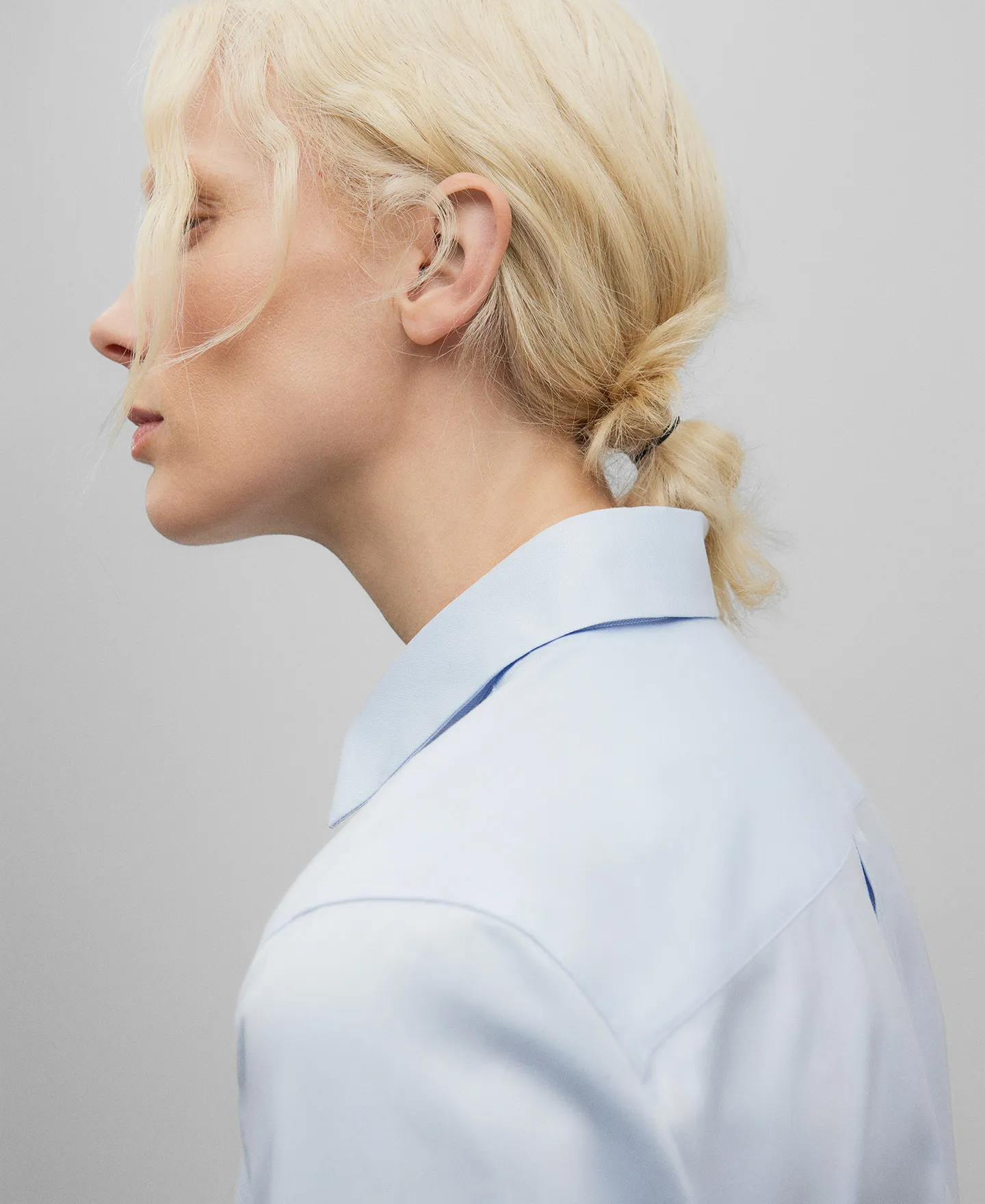 Blue cotton shirt woman