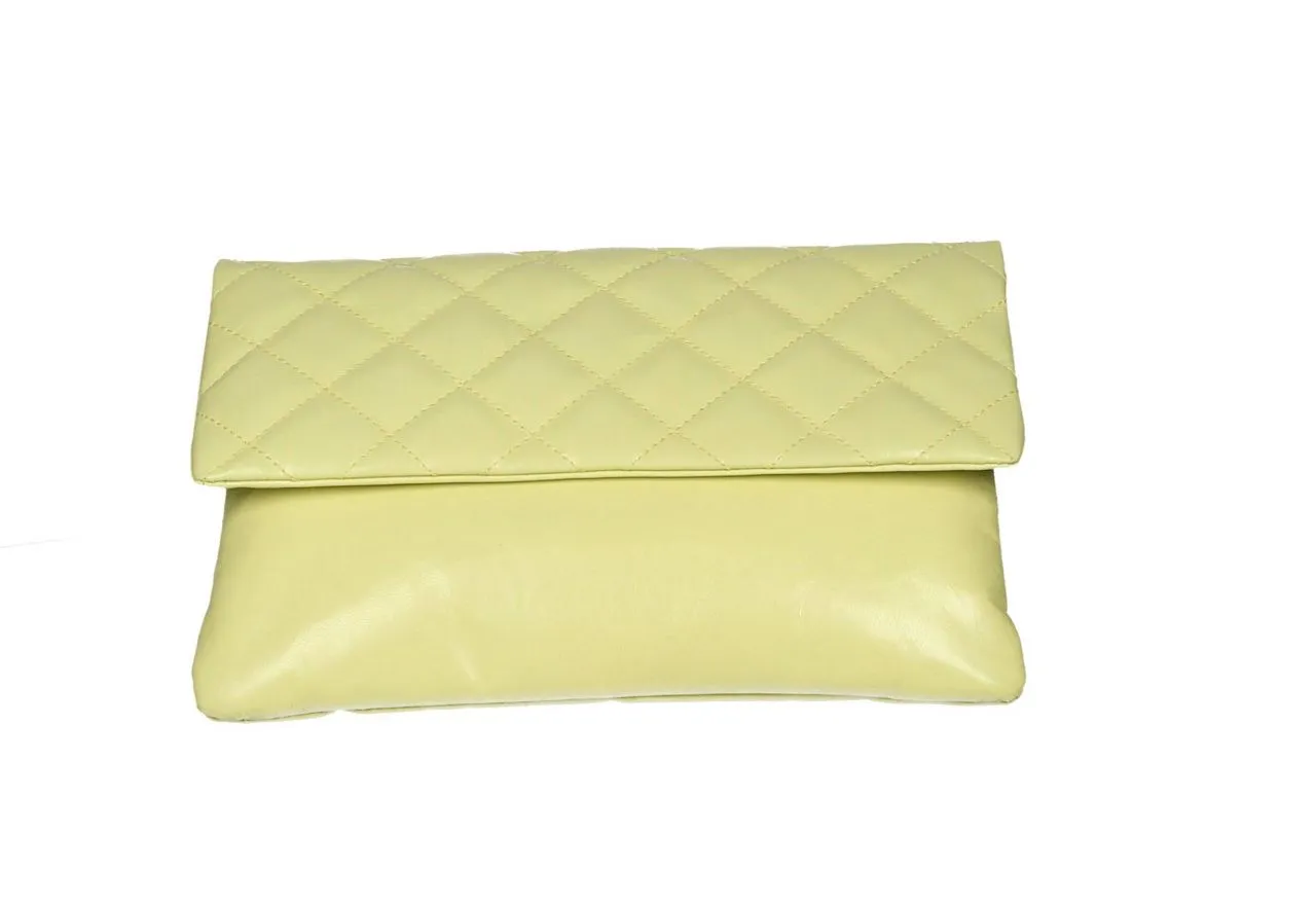 Bolso Amarillo Plano Tapa Enguatada