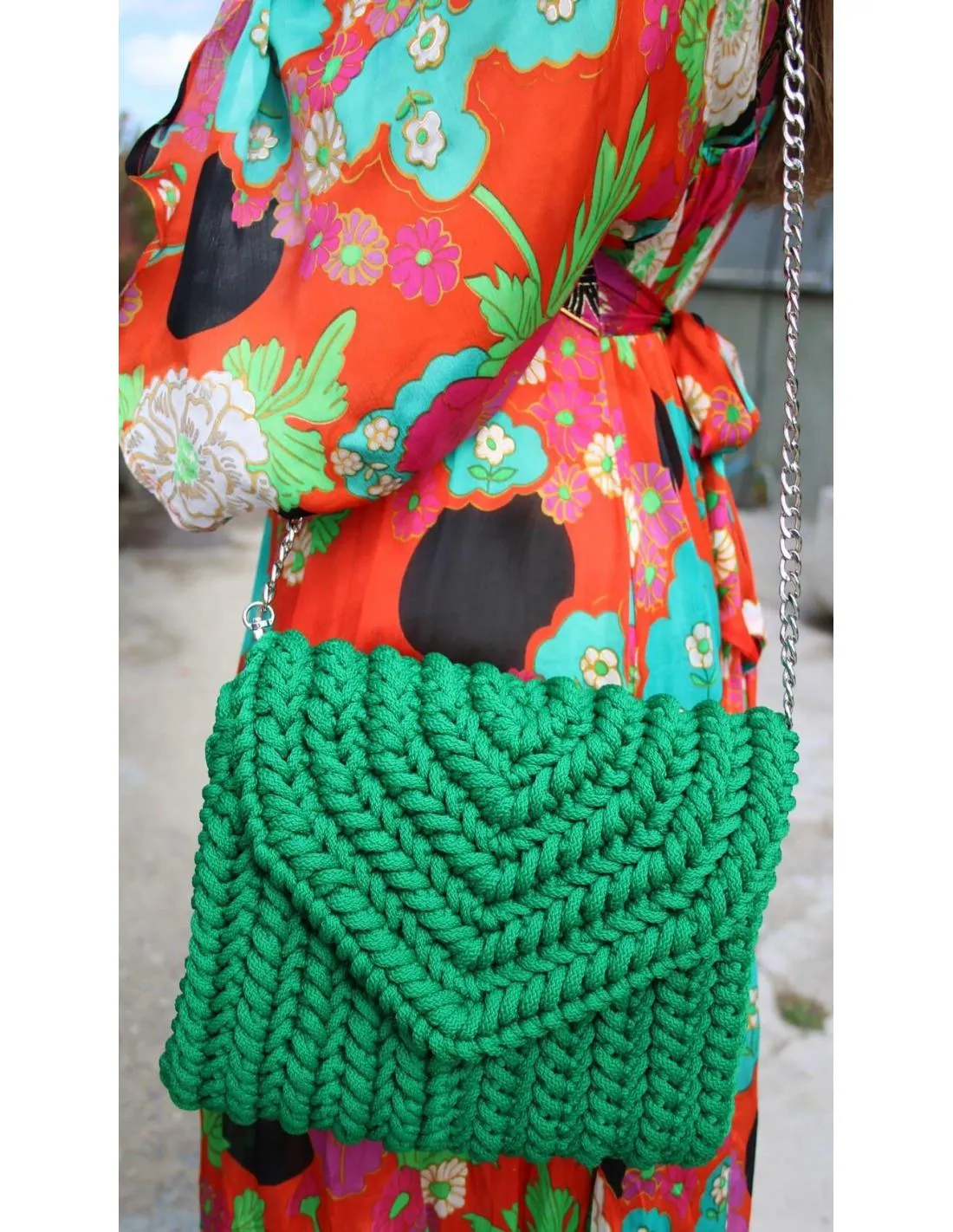BOLSO CROCHET WOW BAGS GARDEN GREEN