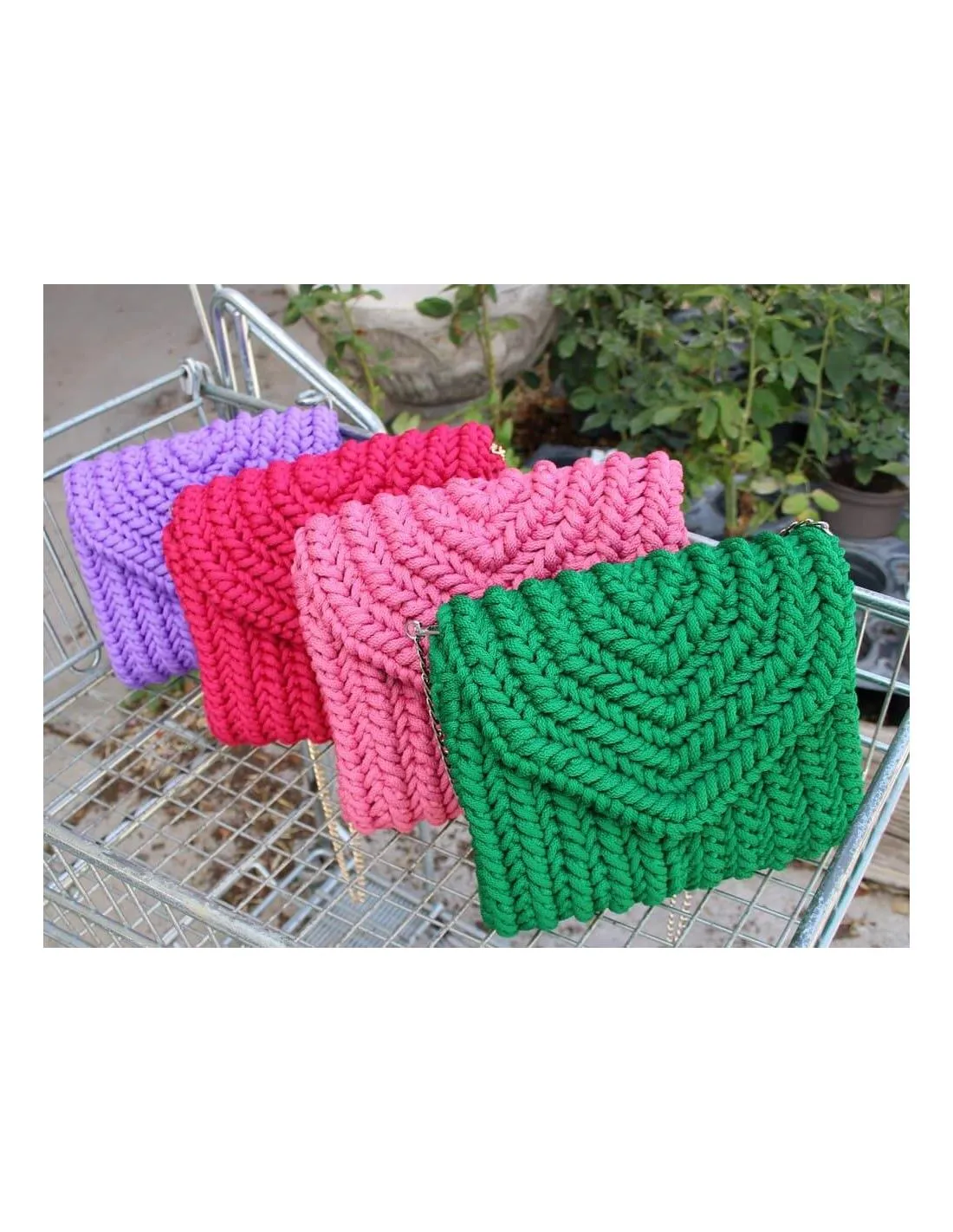 BOLSO CROCHET WOW BAGS GARDEN GREEN