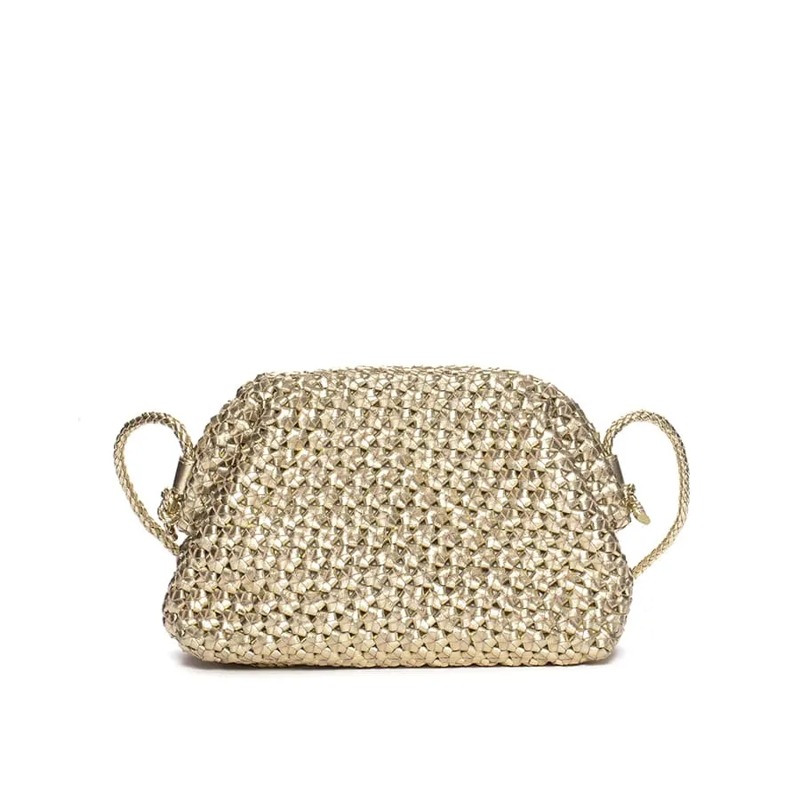BOLSO DE MANO V156 METAL PLATINO