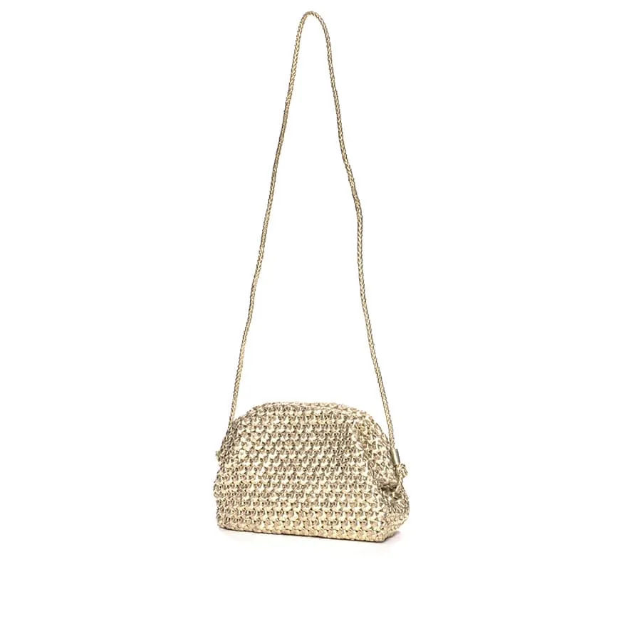 BOLSO DE MANO V156 METAL PLATINO