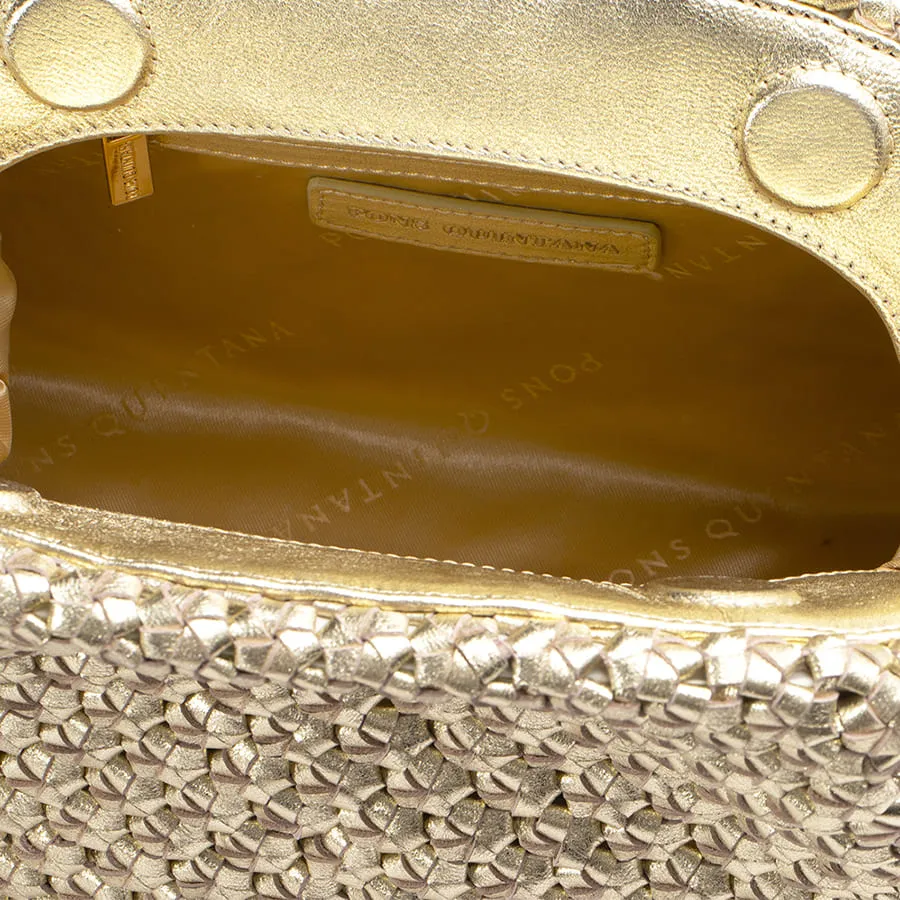 BOLSO DE MANO V156 METAL PLATINO