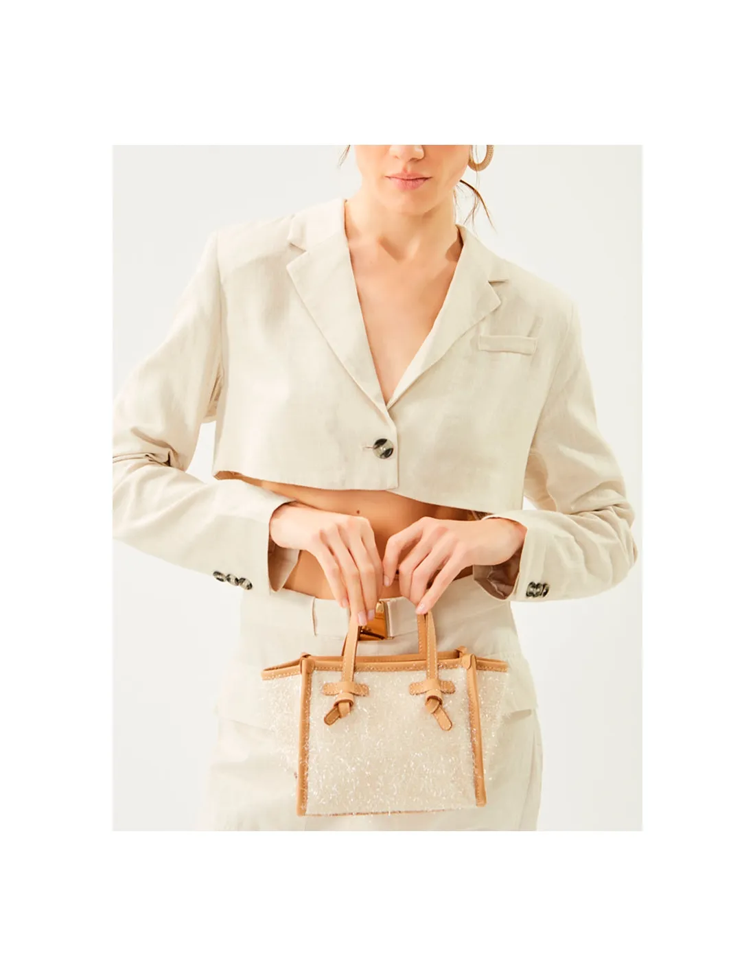 Bolso tote mini blanco Frisee