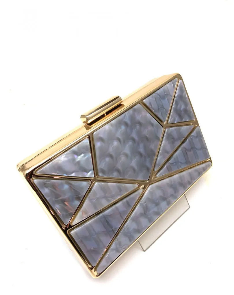 BOLSOS CLUTCH DE CAREY DIVINO DISEÑO DE FORMAS GEOMETRICAS 