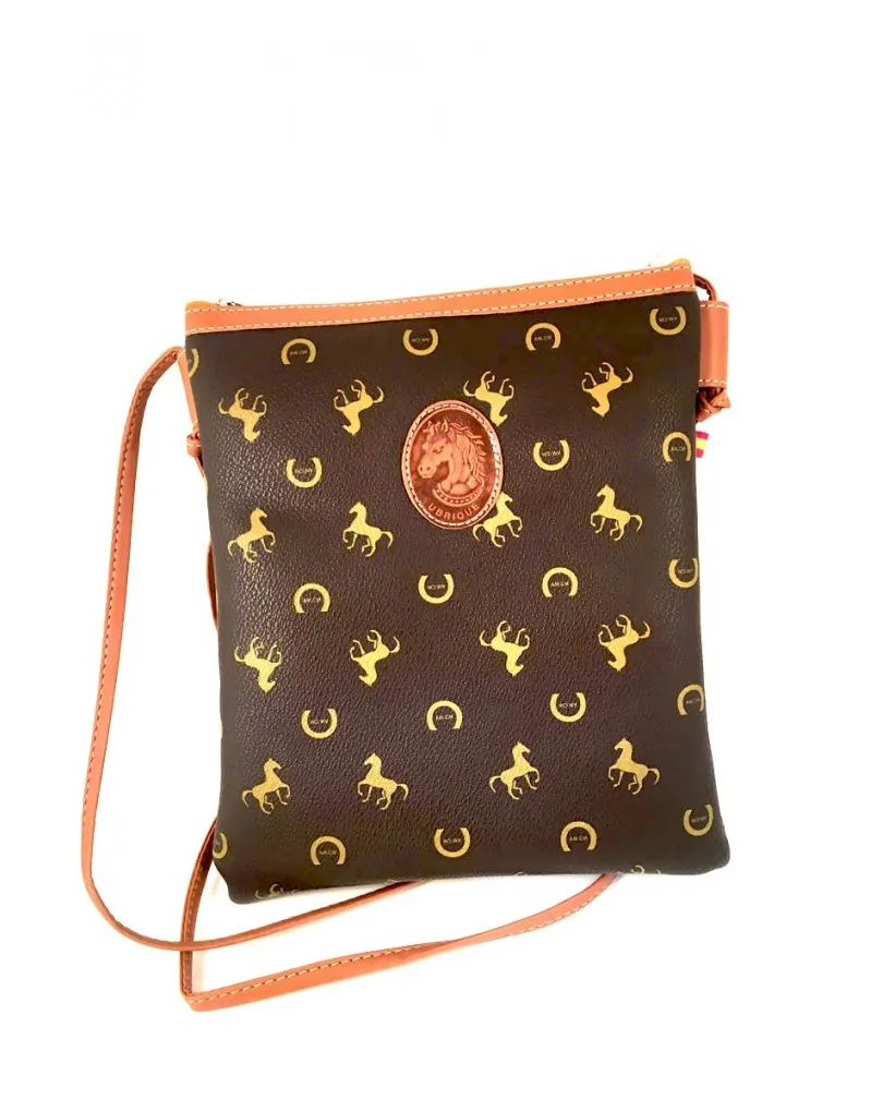 BOLSOS DE DIARIO BANDOLERA MARRON TERMINACIONES EN PIEL ORIGINAL