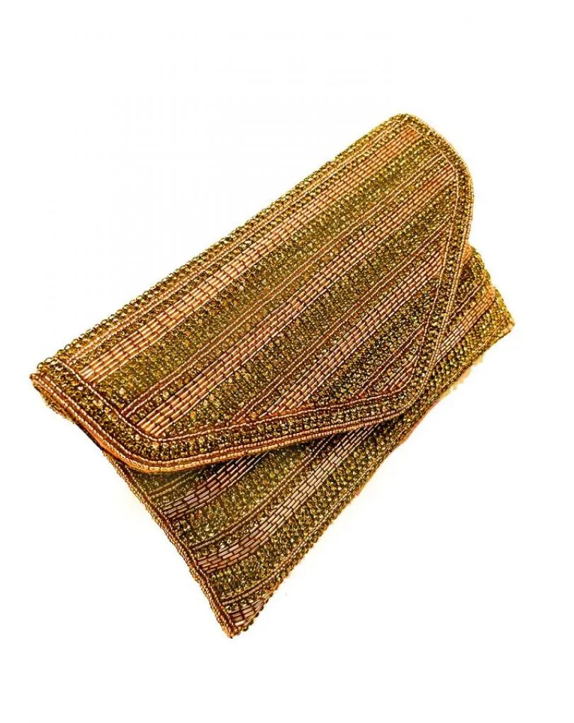 BOLSOS DE FIESTA DORADOS Y ROSAS ELEGANTE CARTERA JOYA
