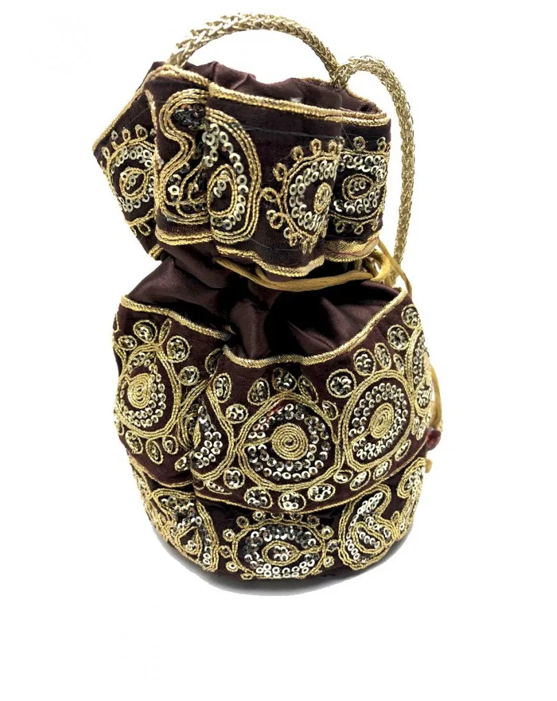 BOLSOS DE FIESTA LIMOSNERA LIMOSNERA MARRONES CON BONITOS BORDADOS