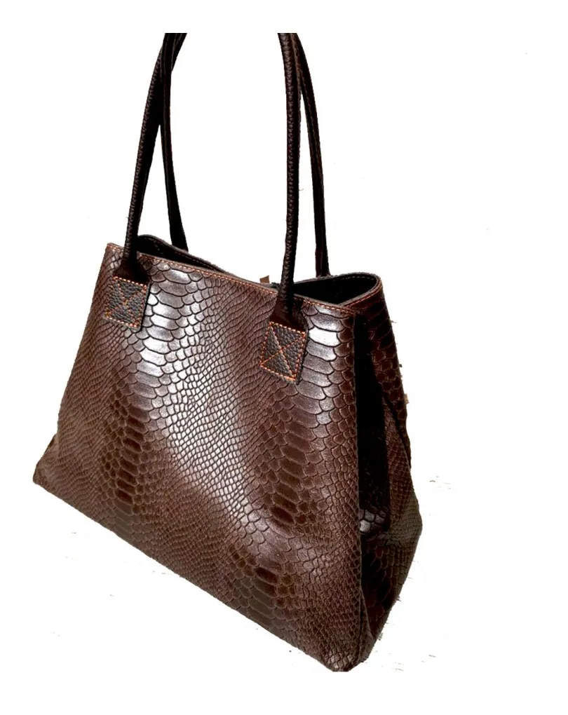 BOLSOS PIEL ORIGINALES Y ELEGANTES MUJER COLOR MARRON CHOCOLATE