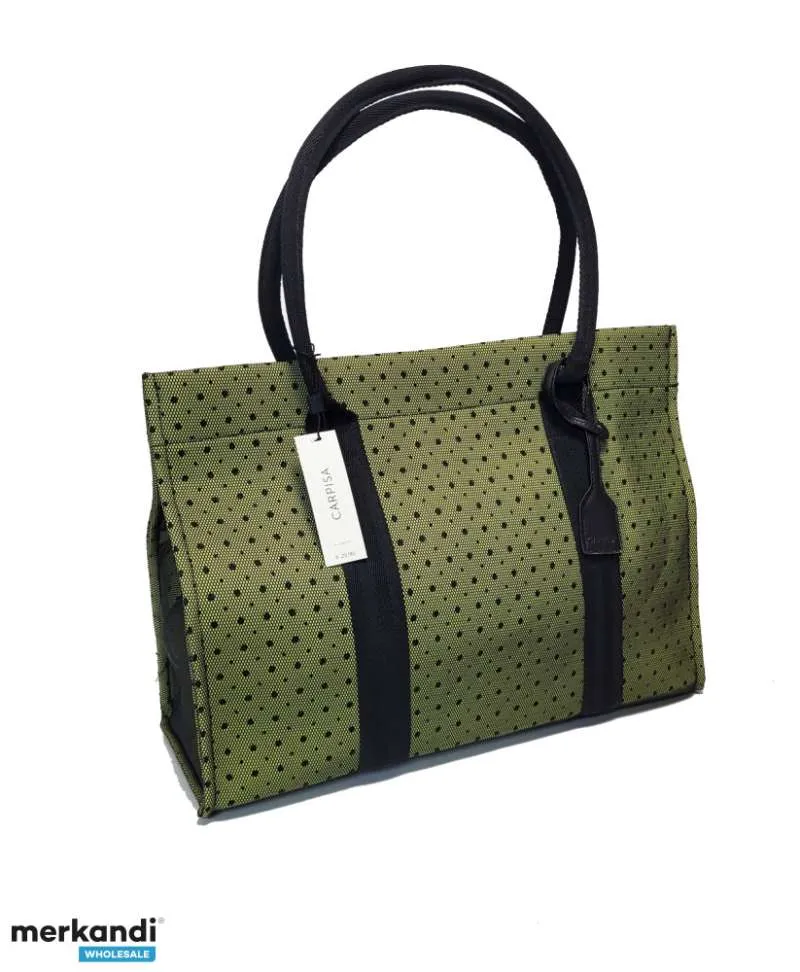 Bolsos/shoppers Carpisa negros/amarillos con cierre de botones