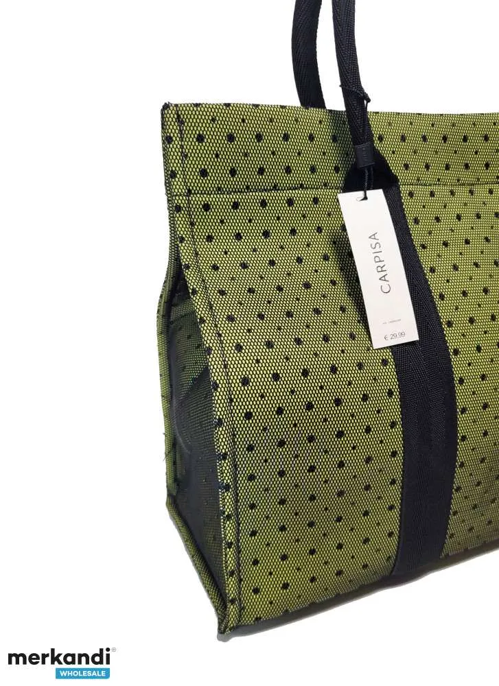 Bolsos/shoppers Carpisa negros/amarillos con cierre de botones