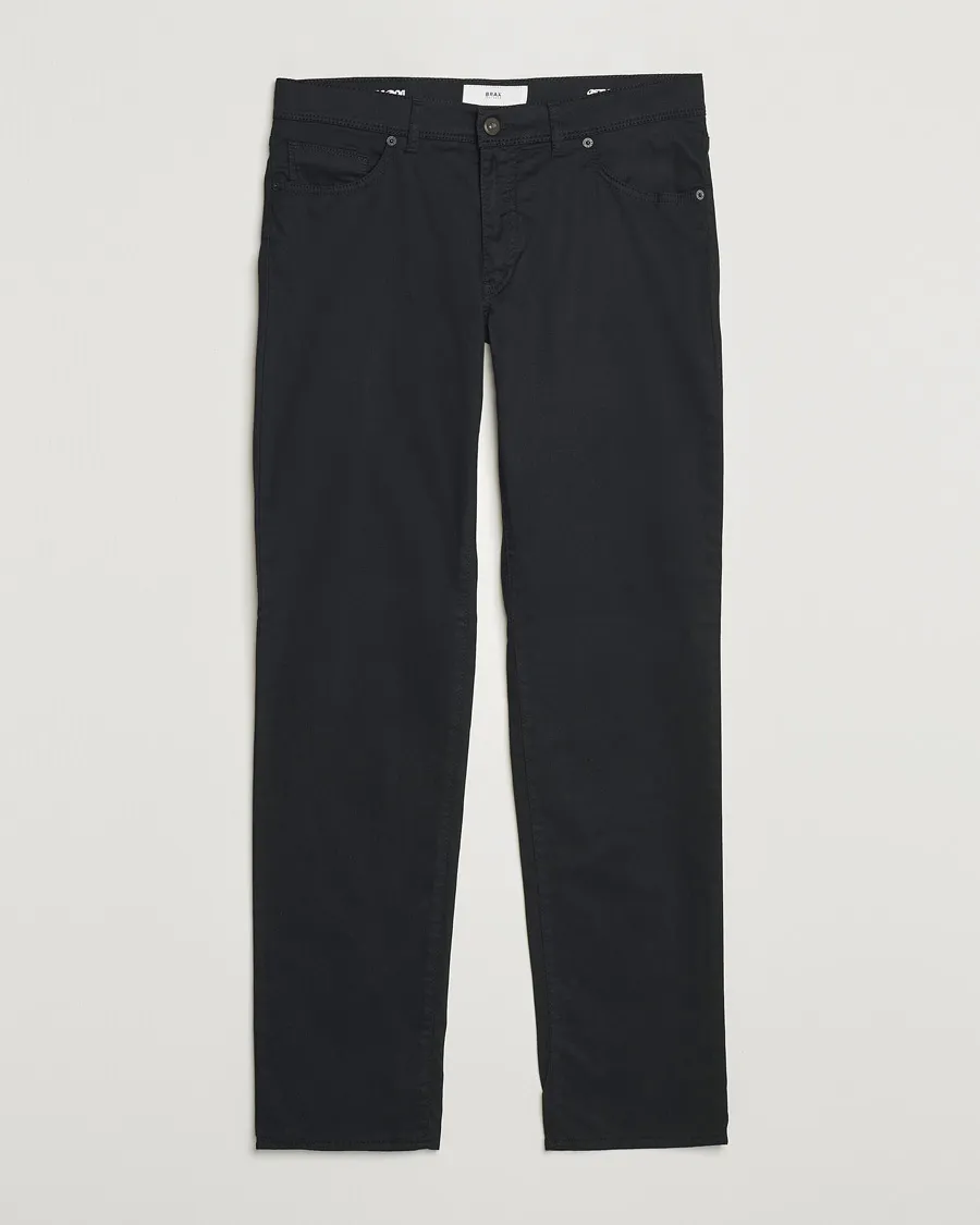 BRAX CADIZ COTTON SATIN 5POCKET PANTS PERMA BLACK