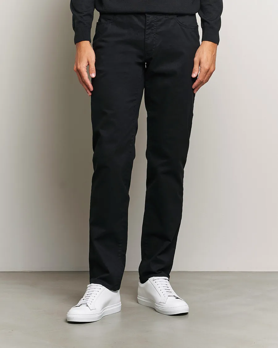 BRAX CADIZ COTTON SATIN 5POCKET PANTS PERMA BLACK