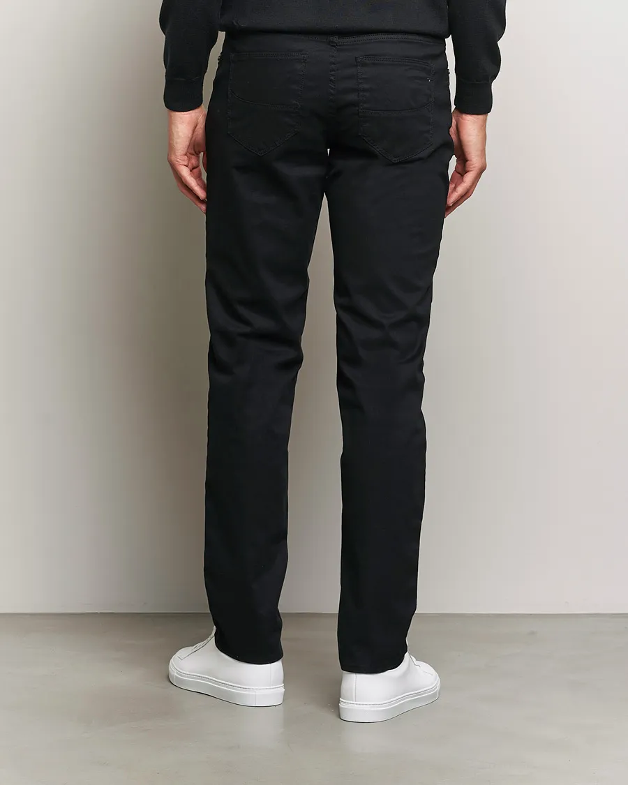 BRAX CADIZ COTTON SATIN 5POCKET PANTS PERMA BLACK