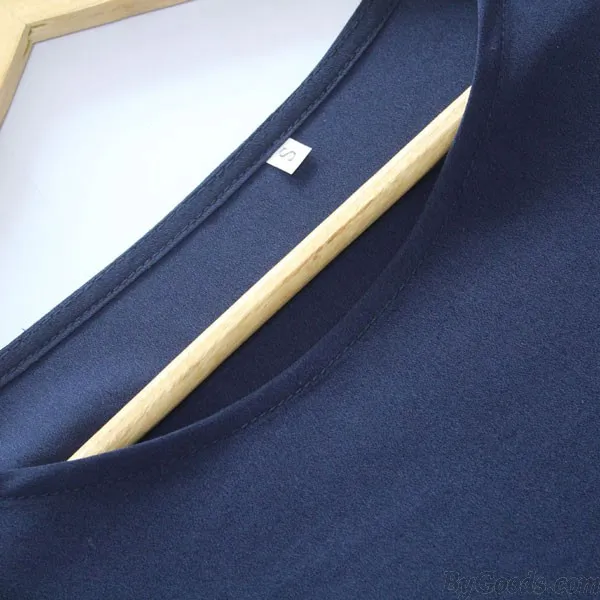 BRIEF ROLLED SLEEVE CASUAL ONECK SOLID BEAM WAIST BOW DRESS