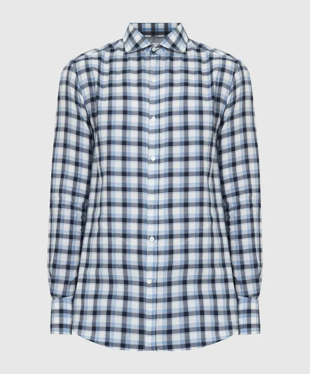 Brunello Cucinelli Blue checked shirt