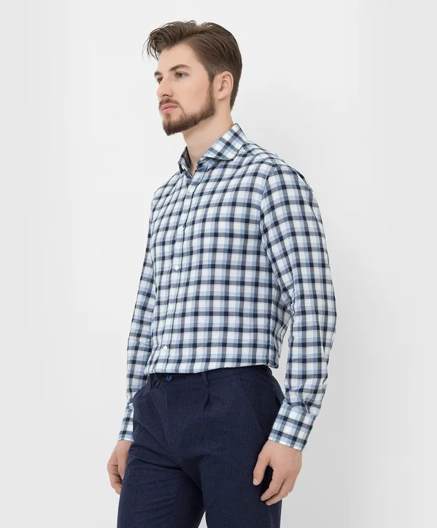 Brunello Cucinelli Blue checked shirt