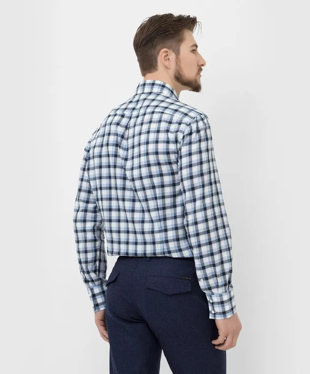 Brunello Cucinelli Blue checked shirt