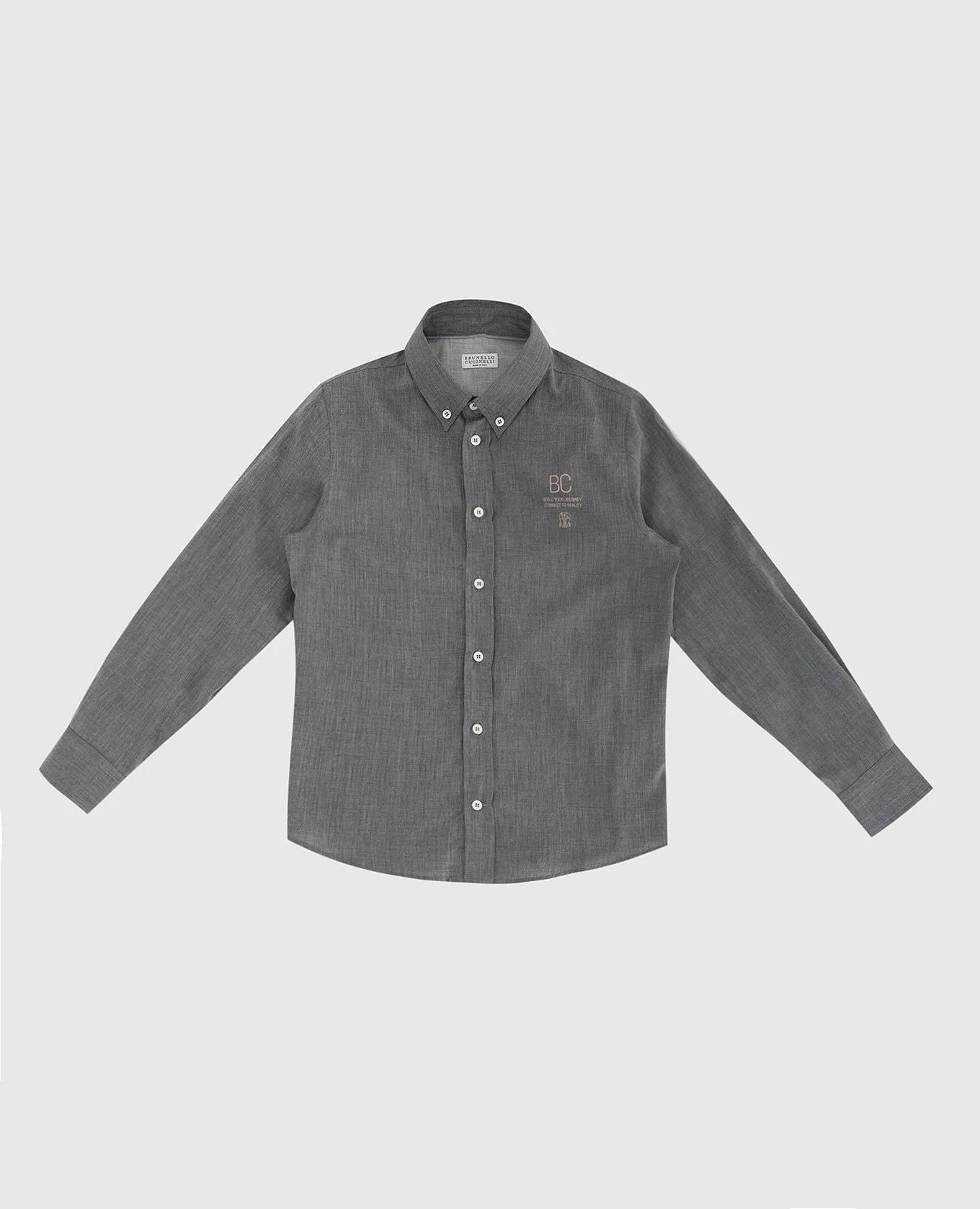 Brunello Cucinelli Children's gray printed shirt